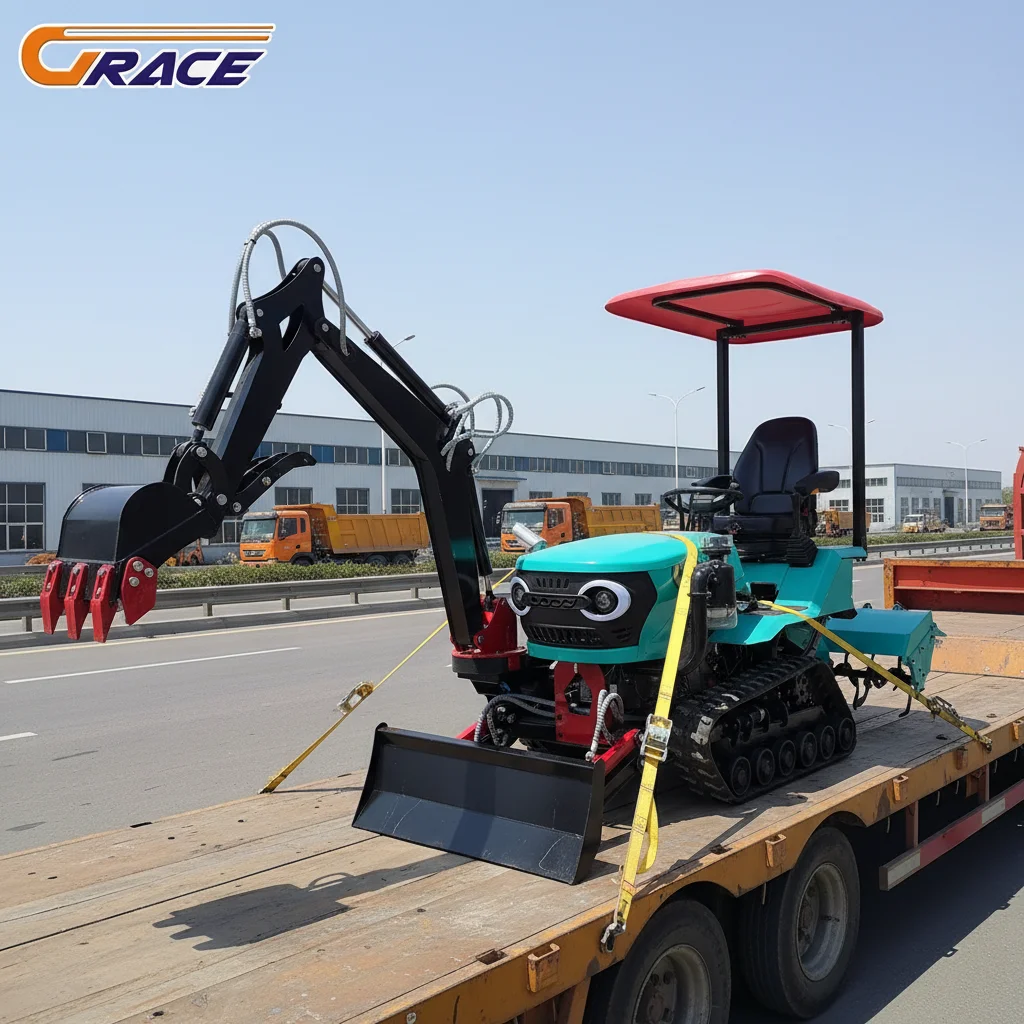 

Customized 50HP Crawler Tractor with Front Loader Excavator Ditcher Tiller Dozer for Small Farm Garden