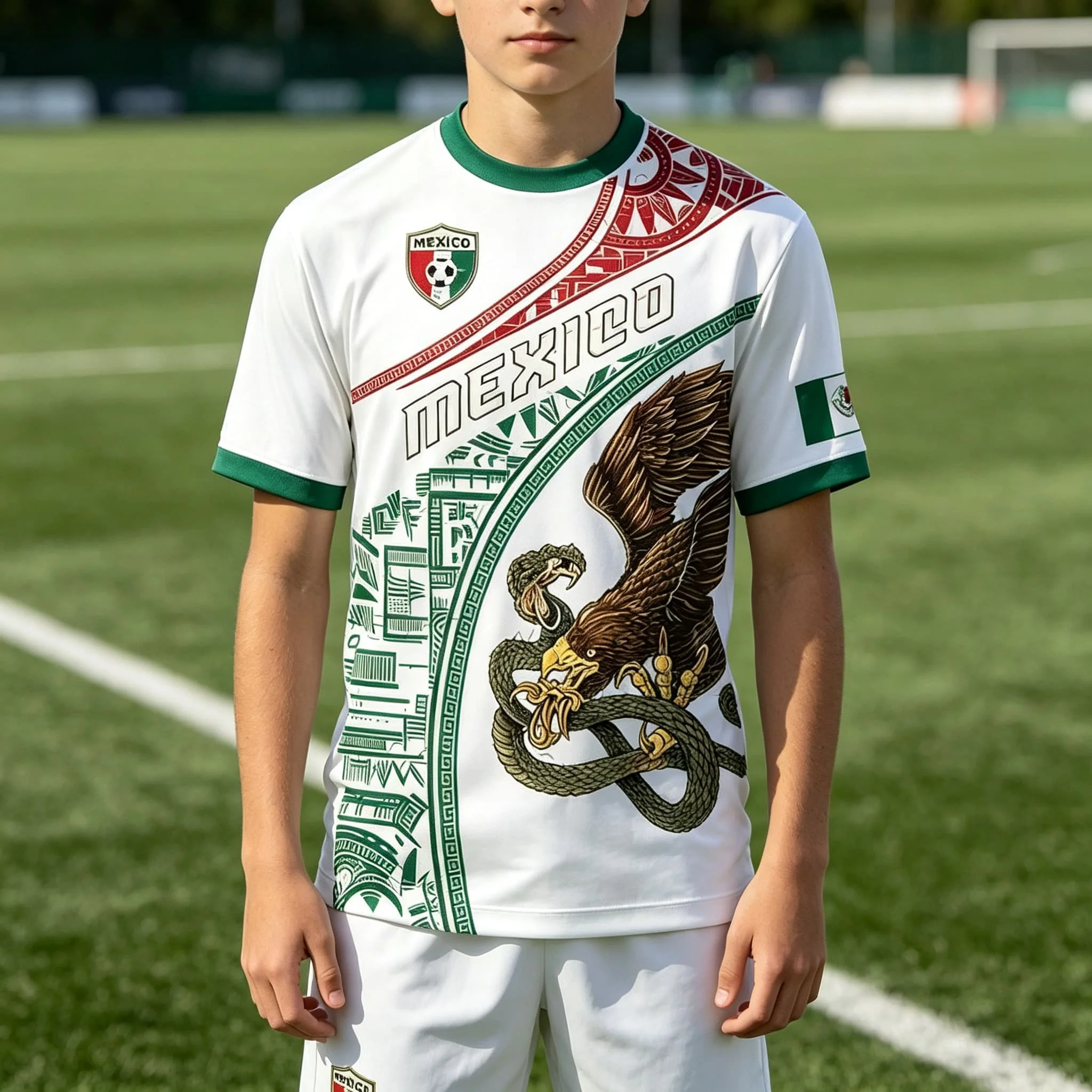 Summer Jersey Mexico Flag Eagle Tees Women T Shirt Men Tee Boy Tshirt Top Children O Neck Quick Dry Short Sleeves Kids TShirt
