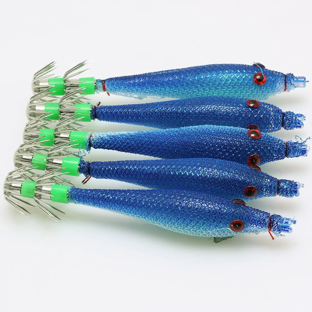 Weicher Tintenfisch-Angelköder mit handgebundenem, stoffumwickeltem Körper und scharfem Edelstahl-Schirmhaken für die Tintenfischjagd – Detail 21
