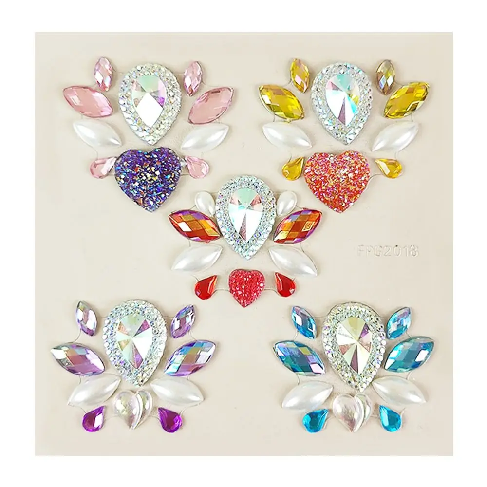 3D Forehead Tattoo Stickers DIY Colorful Face Body Rhinestone Stickers Face Jewels Glitter Children Gem Stickers