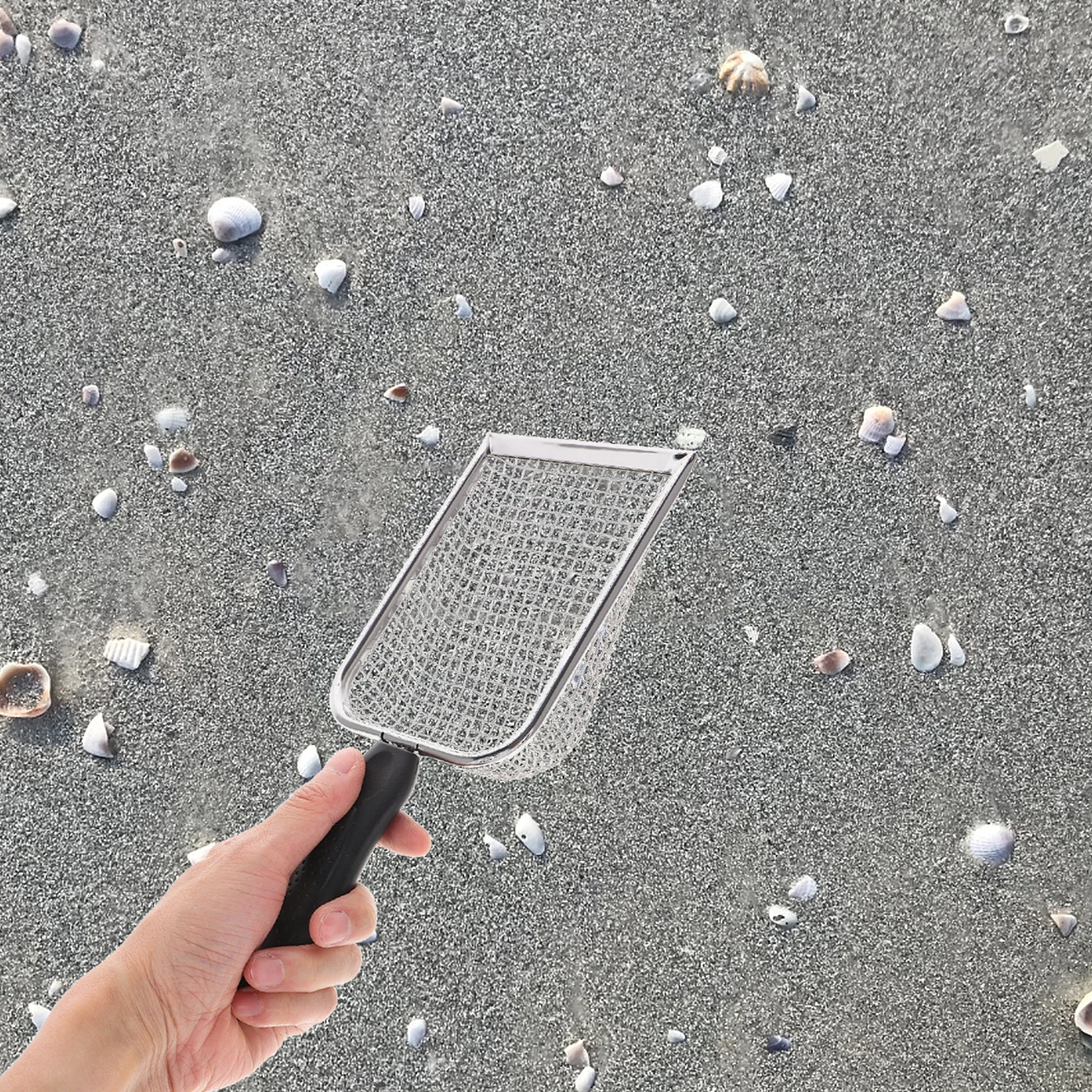 

Beach Filter Shovel Sand Scooper Lightweight Silver Stainless Steel Mesh Cleaner Kids Toys Gardening Tool Pet Care Beach