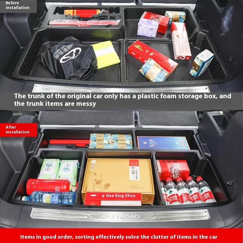 Aksesoris Interior Mobil Kotak Penyimpanan Bagasi Mobil Kotak Penyimpanan Bagasi Belakang untuk Aksesoris Chery Icar 03 Jaecoo J6