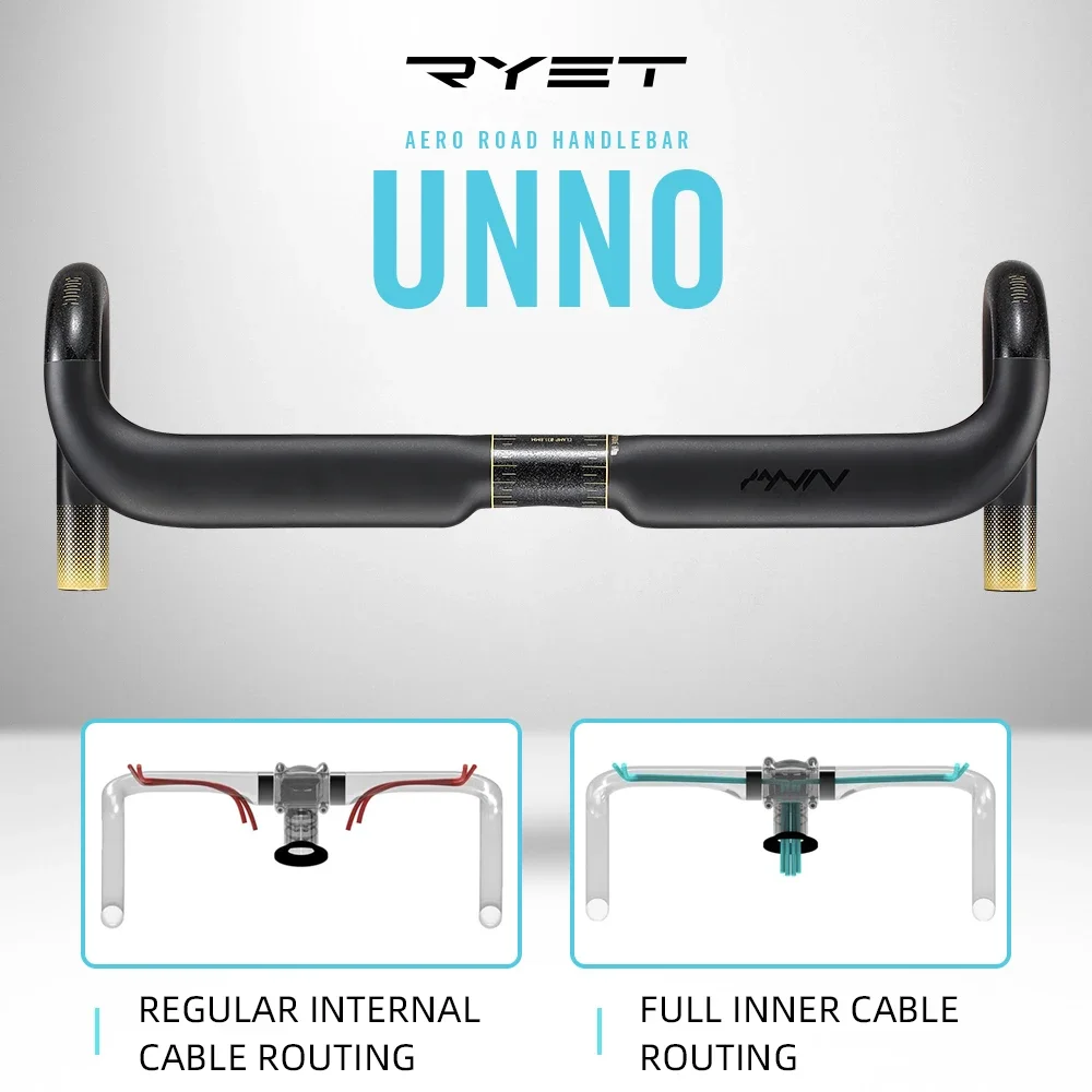 

Ryet UNNO Full Carbon Road Handlebar Bicycle Bent Drop Handle Bar 31.8mm Inner Routing Bars Ud Matte Cycling Bike Bent bar Parts