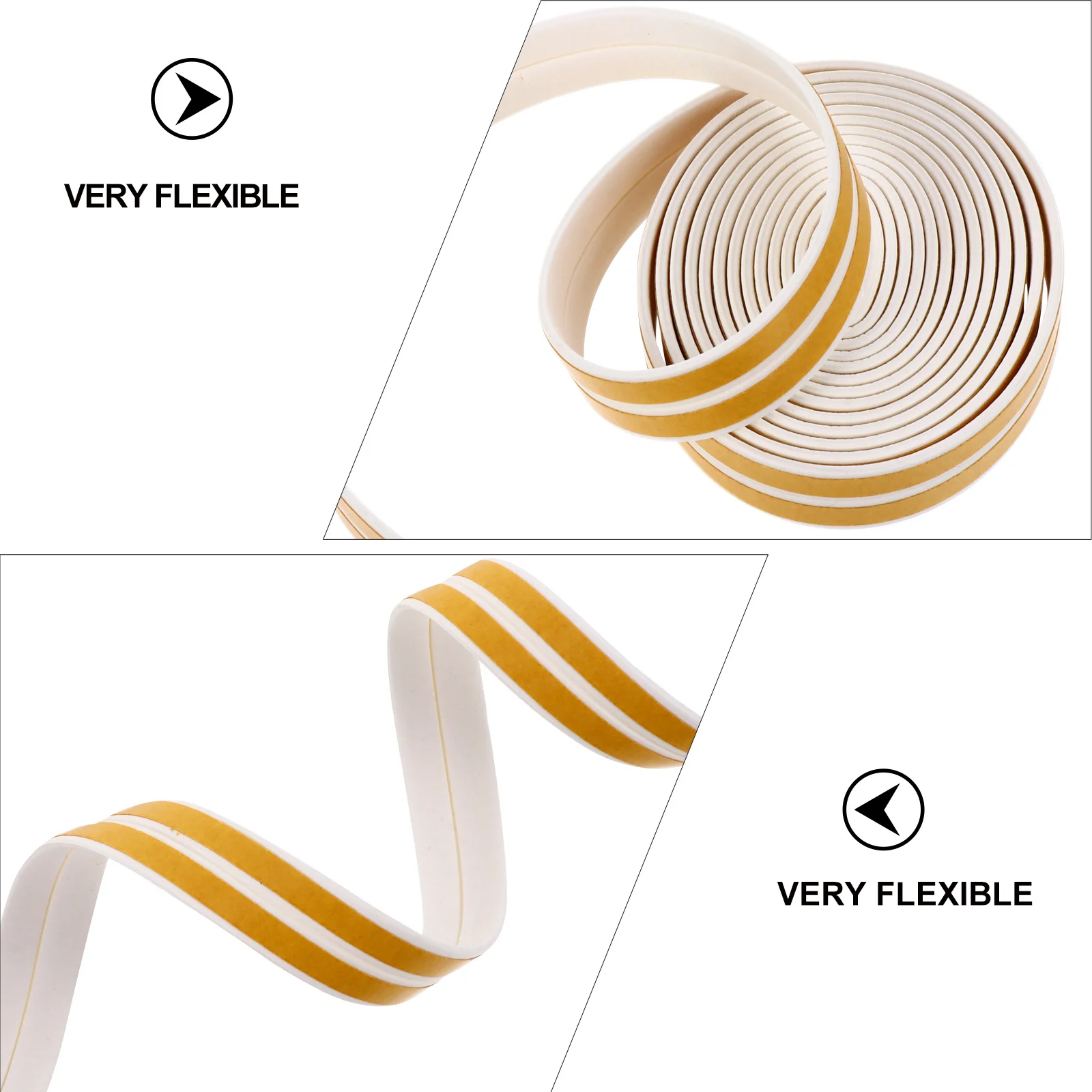 

Long Door Sealing Tape Epdm Foam Flexible Weather Stripping Anti-Leak Noise Dust Proof Seal Strip for Windows Doors Energy