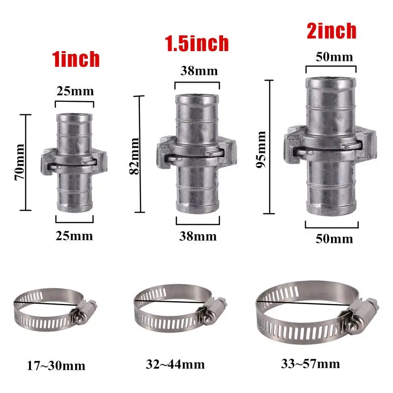 1'' 1.5'' 2'' Fire Hose Connector Belt Hose Fast Docking Snap Coupling Irrigation Hose Clamp Gardening Agriculture Pipe Fitting