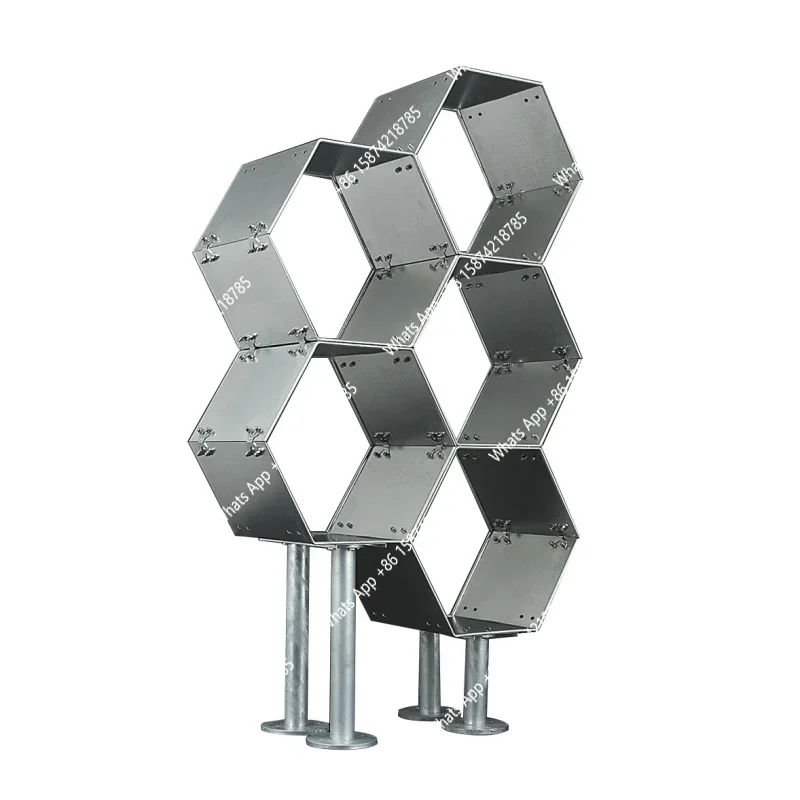 S Galvanized Honeycomb Display Rack, Space Partition Display Rack, Free Combination Metal Shelf, Flower Rack