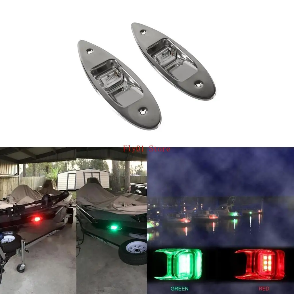  High Visibility LED Pontoon Boat Navigation Lights with Long Life and Low Power Consumption for Safe Night Sailing 2pcs