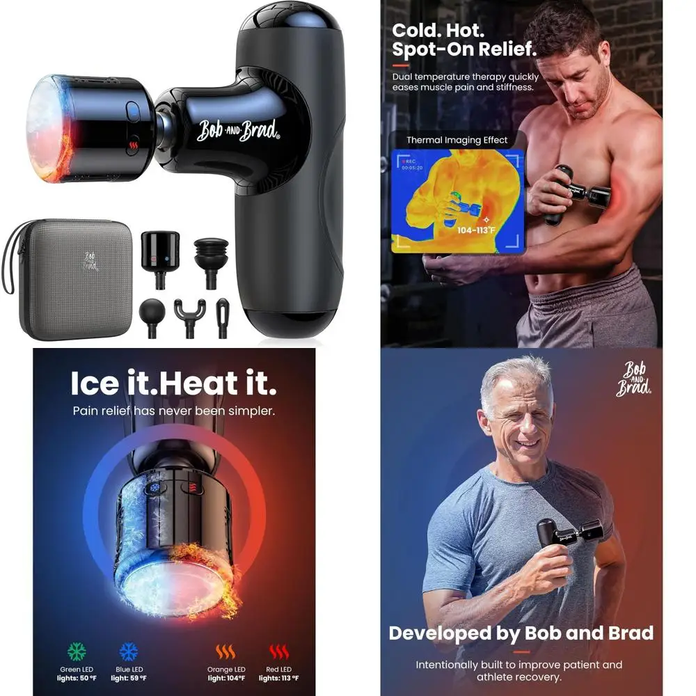 

Миниатюрный массажный пистолет для глубокого массажа тканей с функцией нагрева/охлаждения, портативный перкуссионный массажер для расслабления мышц, ультратихий, подходит для HSA.