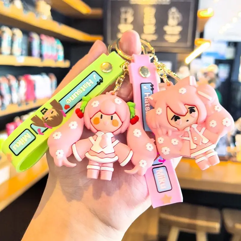 Hatsune Miku Keychain Cartoon Cute and Fun Ins Style Anime Doll Bag Pendant Cartoon Trinket Car Hanger Backpack Pendant Gift view 3