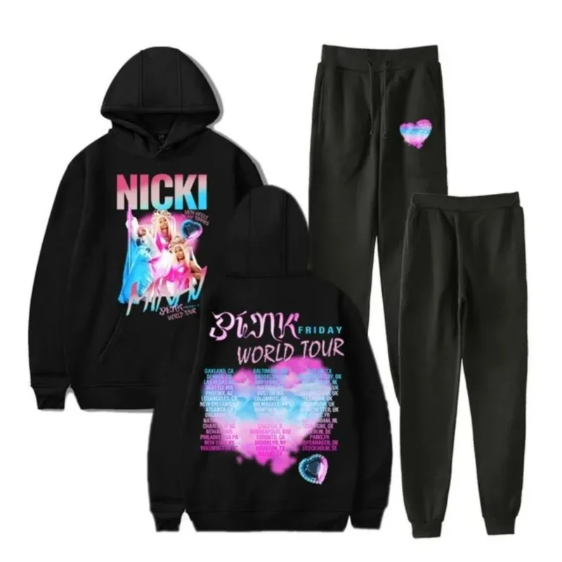 

Nicki Minaj GAG City World Tour Hoodies Set Merch For Men/Women Sweatshirt Pants Two Piece Set Cosplay Hooded Streetwear