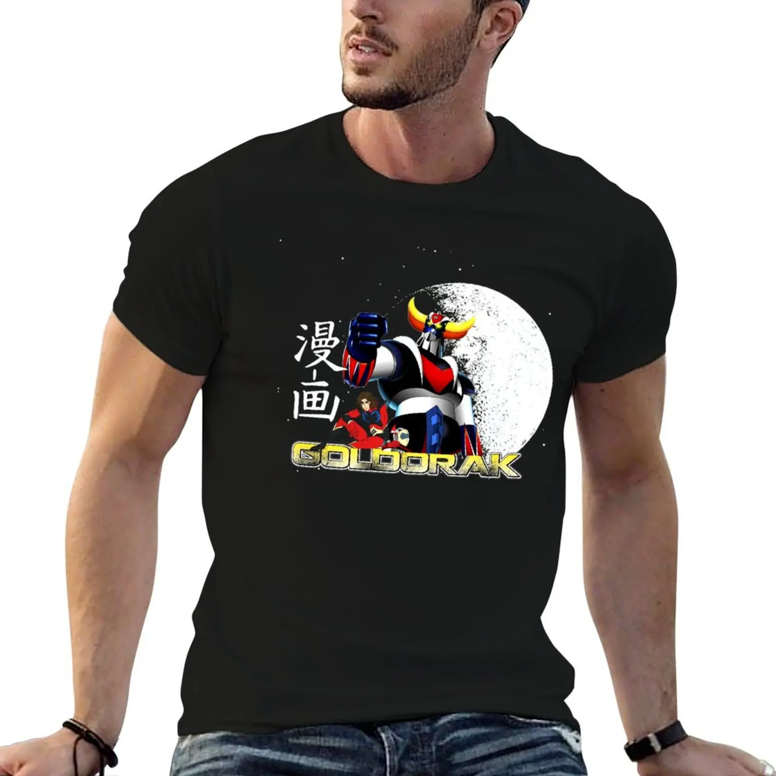 

manga goldorak T-Shirt black cotton t-shirt plain for man package cotton t shirt pack T-Shirt