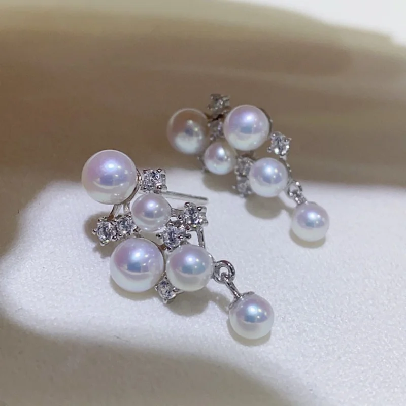 

Серьги-подвески с жемчугом SGARIT, корейские модные украшения, серьги-гвоздики из стерлингового серебра 925, повседневные аксессуары для ушей