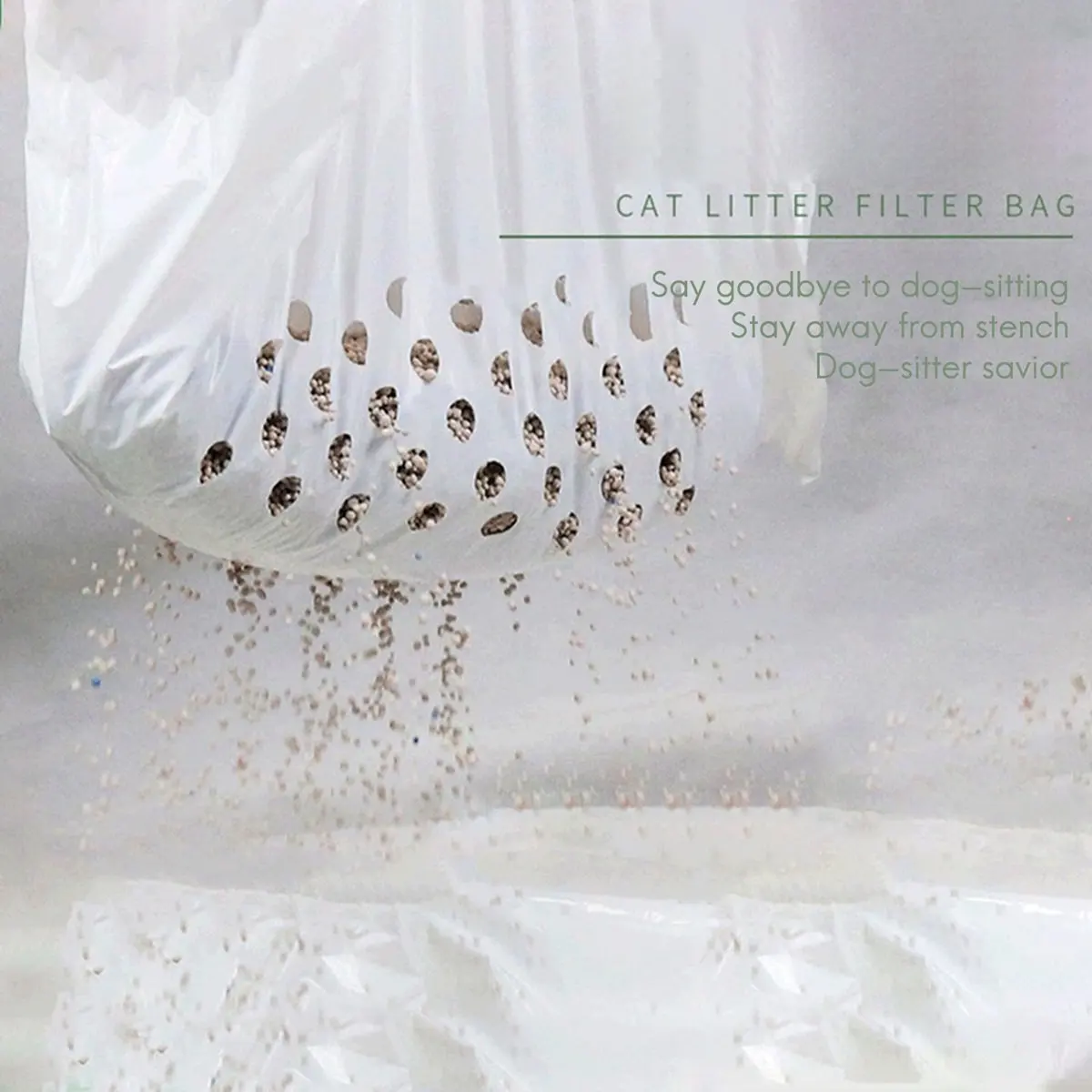 2026 Trend Large Litter Box Liners NonStick Sifting Smooth Quick Cleaning Waste Bags with Drawstring Large Poop Bag