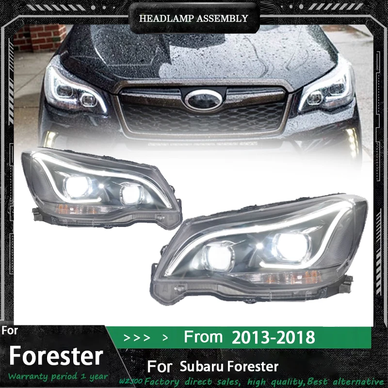 Car Lights For Subaru Forester Headlights 2013-2018 LED Projetor Headlamp Daytime Running Light Automotive Accessories