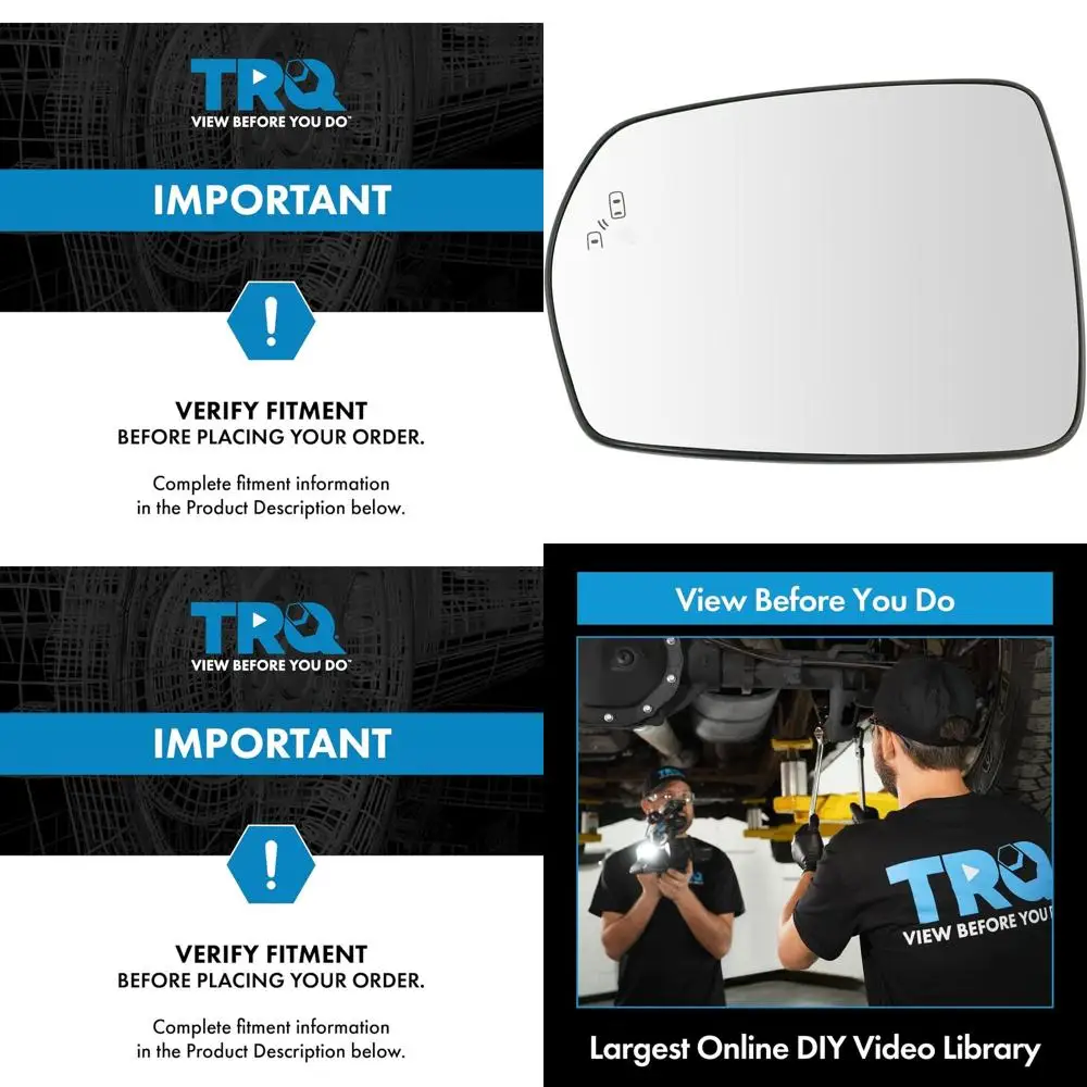 

Heated Left Side Blind Spot Mirror Glass with Backing Plate for 2015-2018 Ford Edge FT4Z17K707J