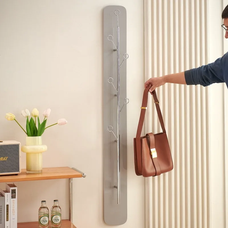 Rack de roupas de aço inoxidável sem perfuração, suspensão de parede para casa, rack de saco para sala de estar, quarto simples, casaco ra