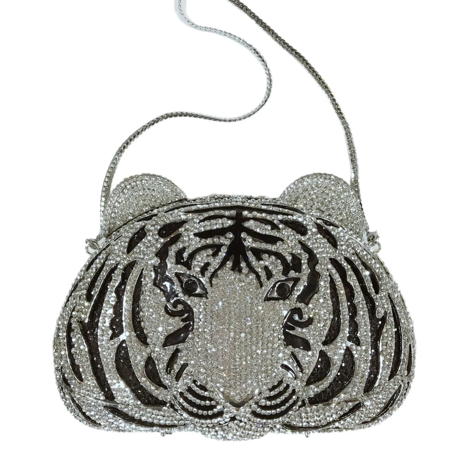 

Tiger Crystal Tiger Diamond Dinner Bag Banquet Party Hollow Diamond Clutch Women's Bag Rhinestone Purse Bolso Diseñador De Lujo