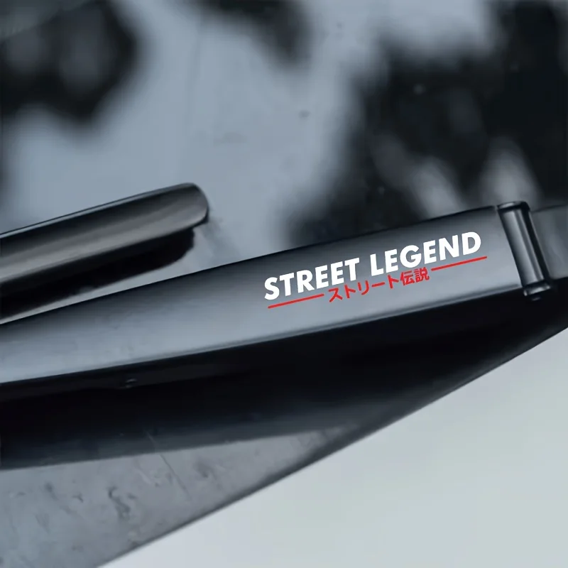 STREET LEGEND JDM Style Waterproof Vinyl Decal, Scratch‑Cover Sticker for Car Windshield Wiper Body Decoration