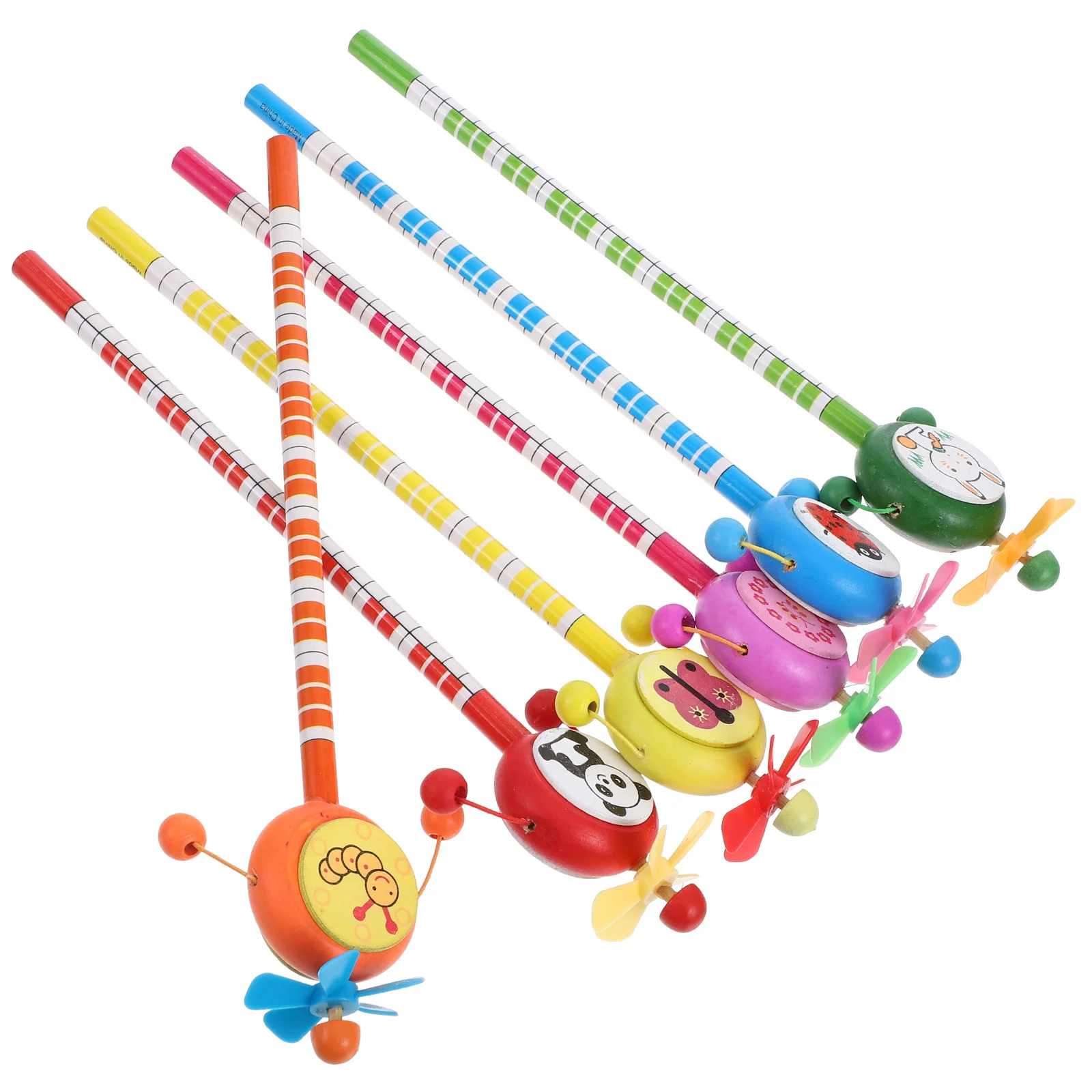 

12 Pcs Wooden Cartoon Pencil Novelty Cute Pencils Office Supplies with Rattle Top Fun Bulk Cool Party Favors for Kids