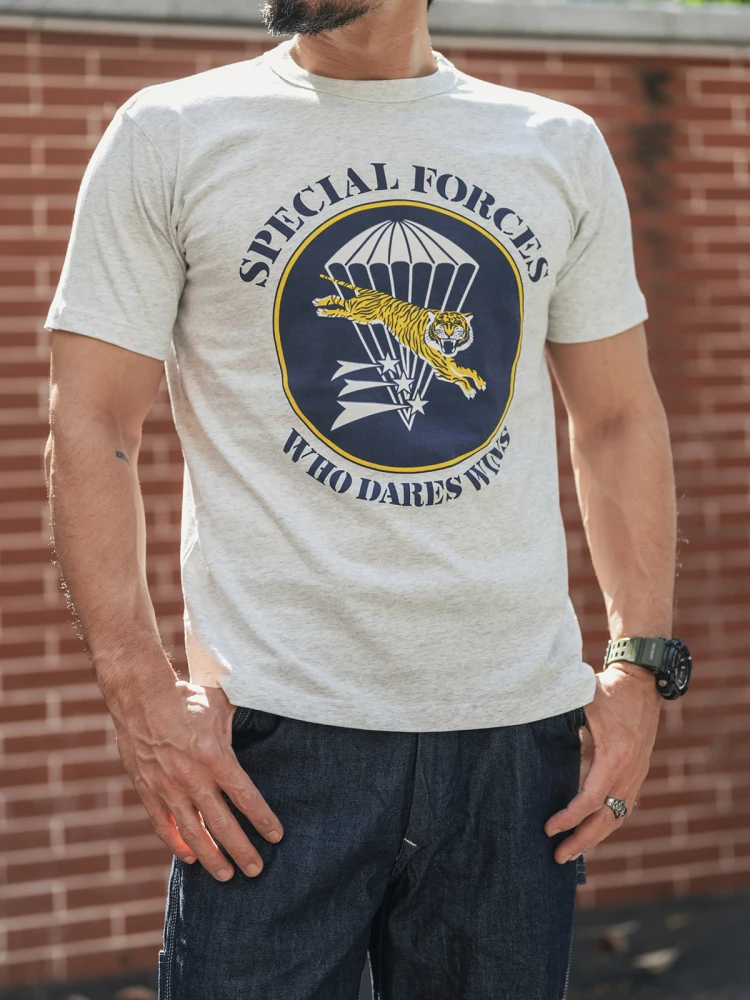 

Pure Cotton ort Sve T-irt Non Sto Special Forces LLDB Vietnam War Tiger Airborne Division V Youth Summer round Ne...