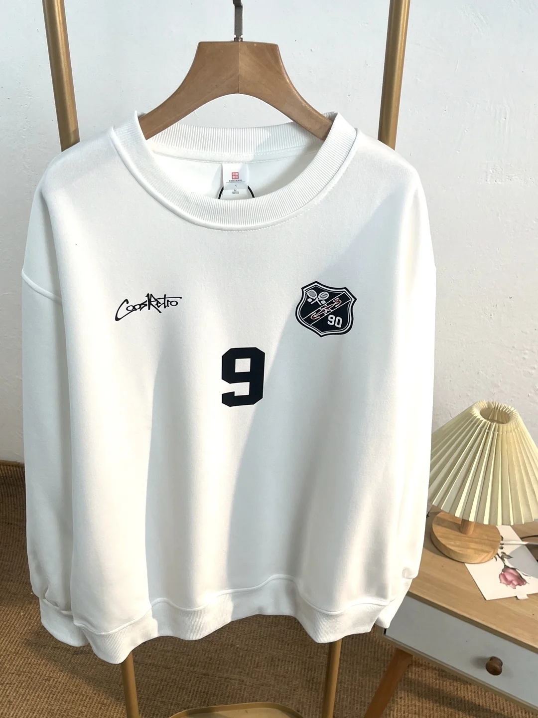 

Американский ретро-свитшот с круглым вырезом для женщин, весенне-осенний, тонкий, свободного кроя, оверсайз, в стиле lazy style, модный повседневный топ