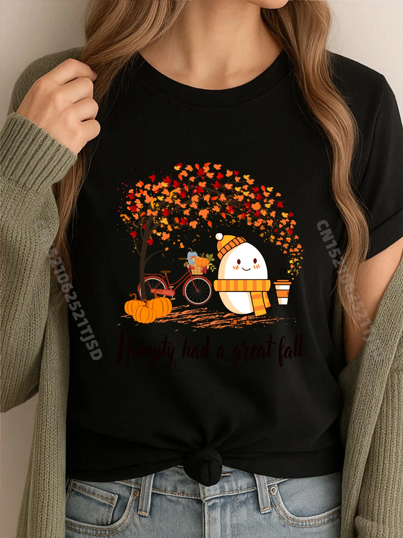 

Humpty Had A Great Fall Забавные счастливые осенние забавные рубашки на День Благодарения, хлопковые удобные топы, футболка, женская игра