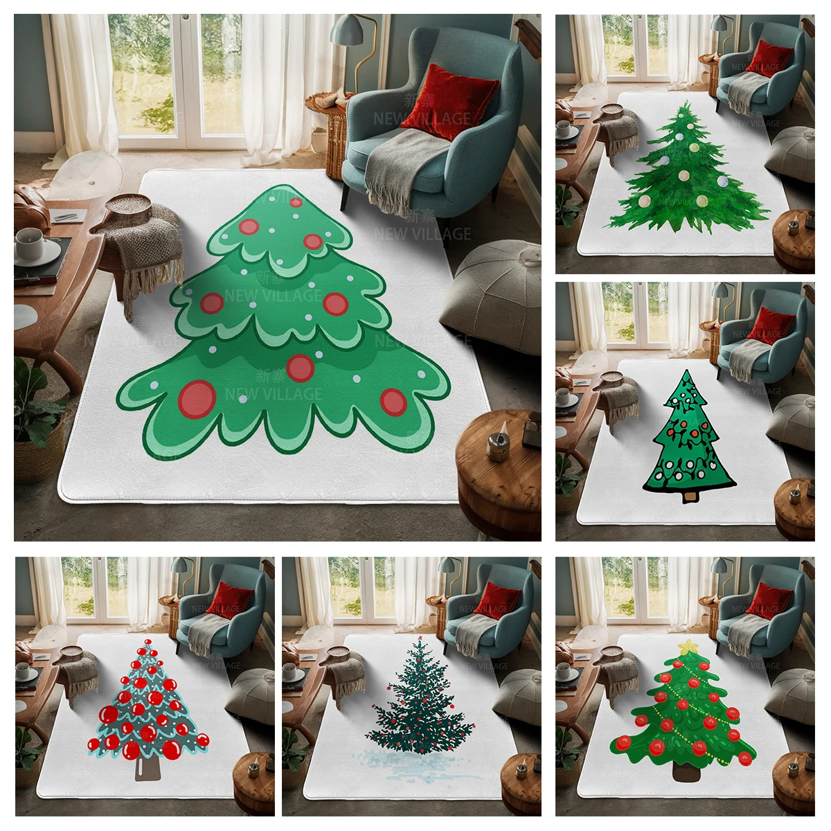 

House entrance carpet Home door mat Living Room Bath Foot bathroom non-slip water absorption rugs bath Merry Christmas winter