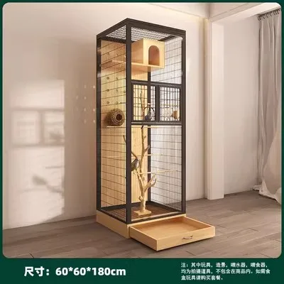 Bird cage, parrot cage, tiger skin, Xuanfeng myna, luxury villa, transparent breeding