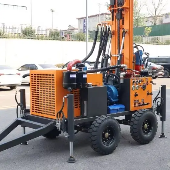 Customized 200M Deep Water Well Wheel Crawler Diesel Hydraulic Portable Durable Structure Water Well Drilling Machine