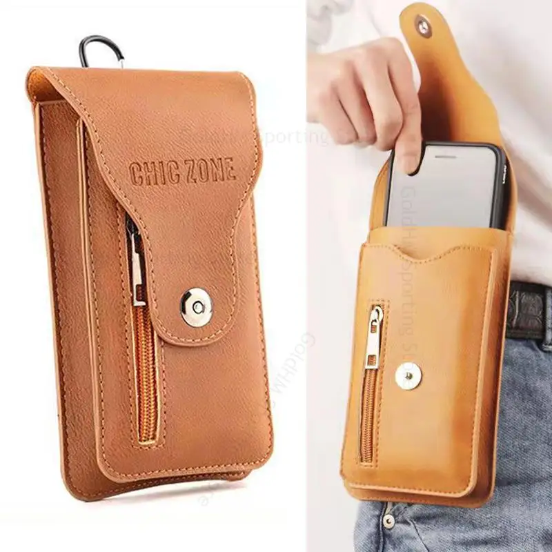 Leather Flip Waist Bag Phone Pouch For Doogee S35T S35 S86 S97 S96 Pro S59 S86 S88 S80 S90 Belt Clip Holster Wallet Phone Case