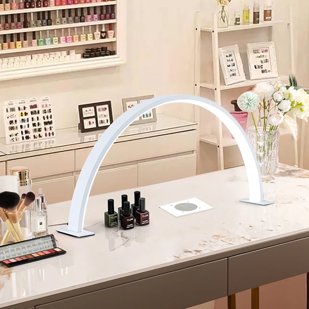 Lámpara de belleza para uñas en forma de U, salón de belleza, escritorio, cuidado de uñas, cuidado de los ojos, lámpara de mesa de trabajo LED Simple