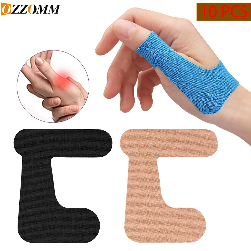 10 Stück vorgeschnittenes Kinesiologie-Tape für Daumen, Daumenschutz-Tape, Daumenbänder, dehnbares Sportband, elastische Daumen-Schmerzlinderung