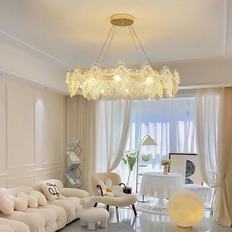 Modern Shell Chandelier French Cream Living Room Light Luxury Main Lamp Minimalist Dining Bedroom Popular Lighting Fixture