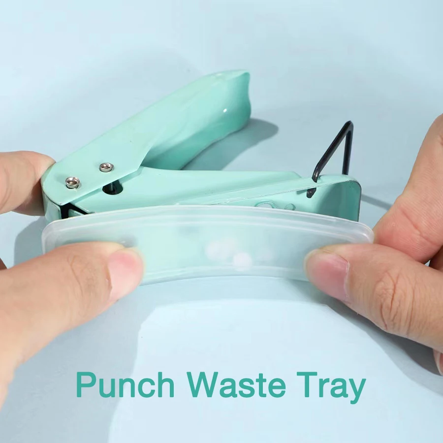 Mini Portable Labor-saving Macaron Hole Punch Paper Puncher with 50pcs Loose-leaf Paper Book Binder Rings for Home Office