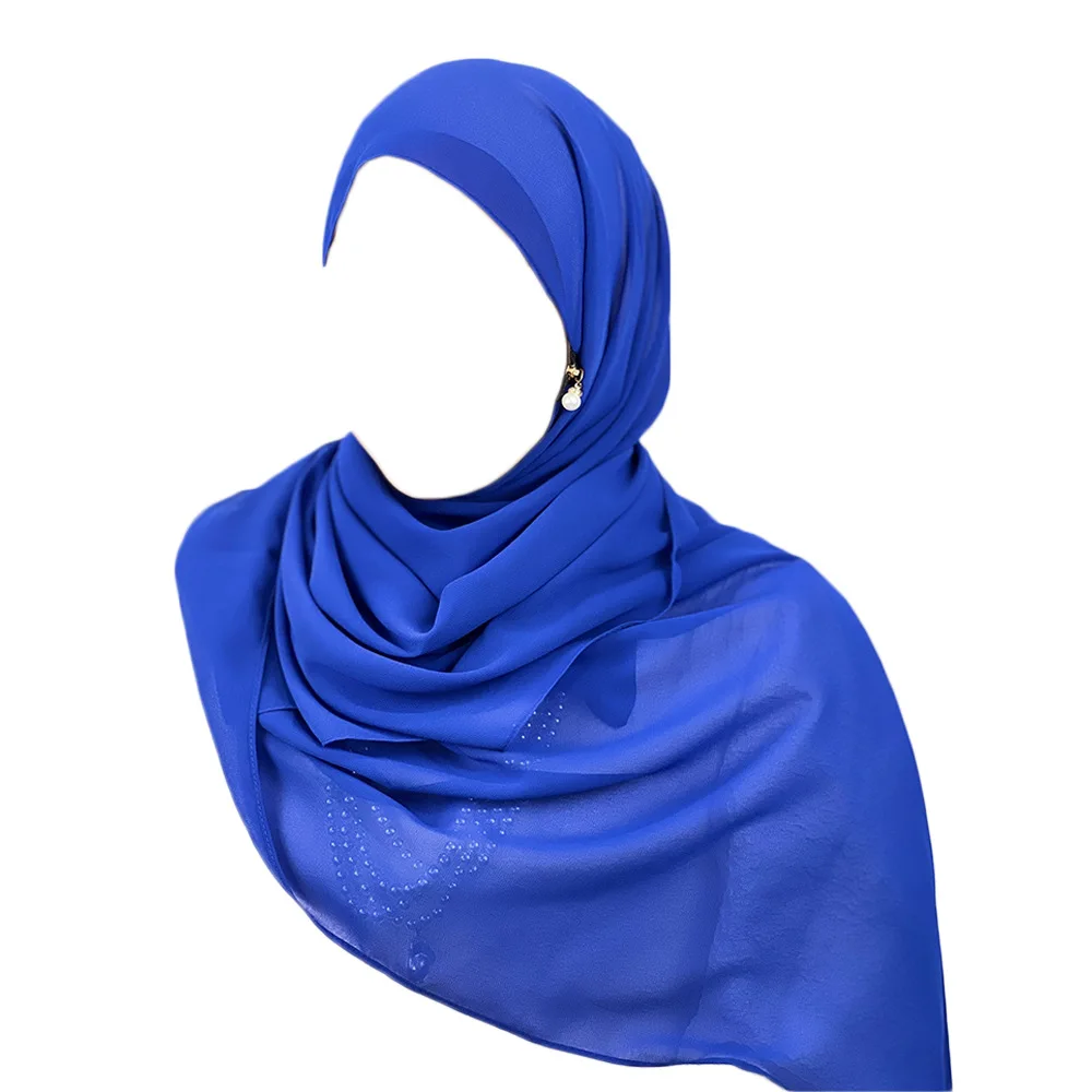 

Instant Hijab Chiffon Muslim Women Turban Pearl Zipper Long Scarf Islamic Amira One Piece Shawl Femme Headwrap Headband Foulard