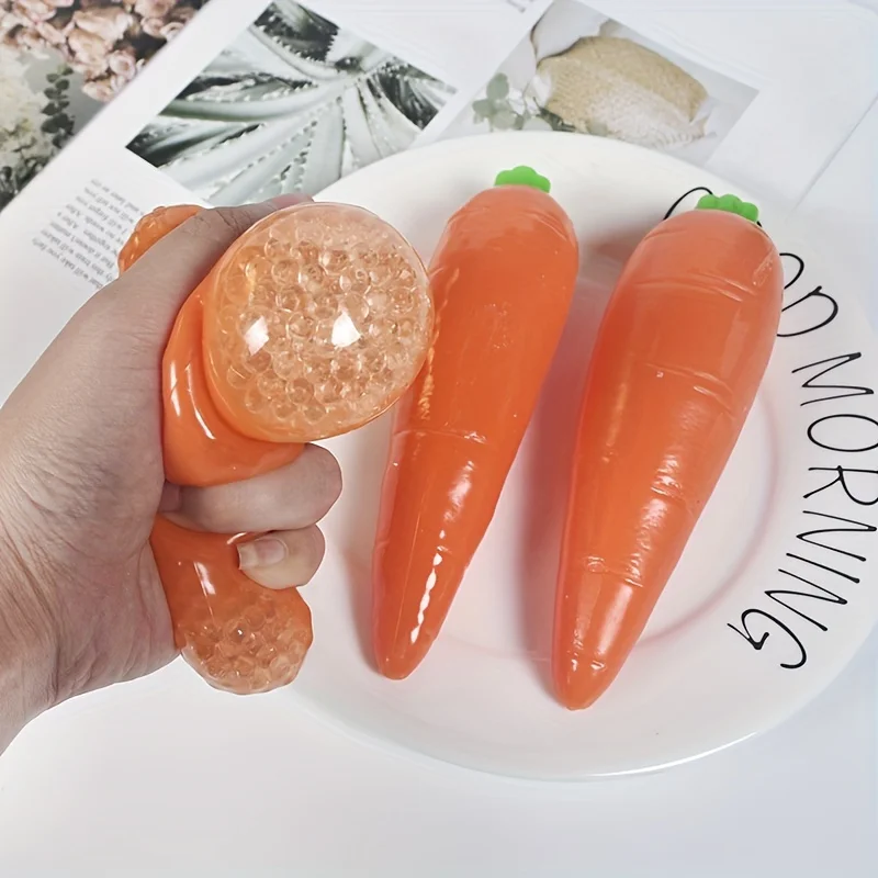 Squishy di carota Giocattolo Palla antistress di carota Giocattolo Simulazione sensoriale Cibo Antistress Giocattolo da spremere per imbottitura di cestini pasquali per adulti