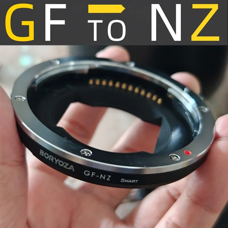 BORYOZA GF-NZ Electronic Auto Focus Adapter Convert Fits for Fuji GFX Lens to Nikon Z Mount Camera