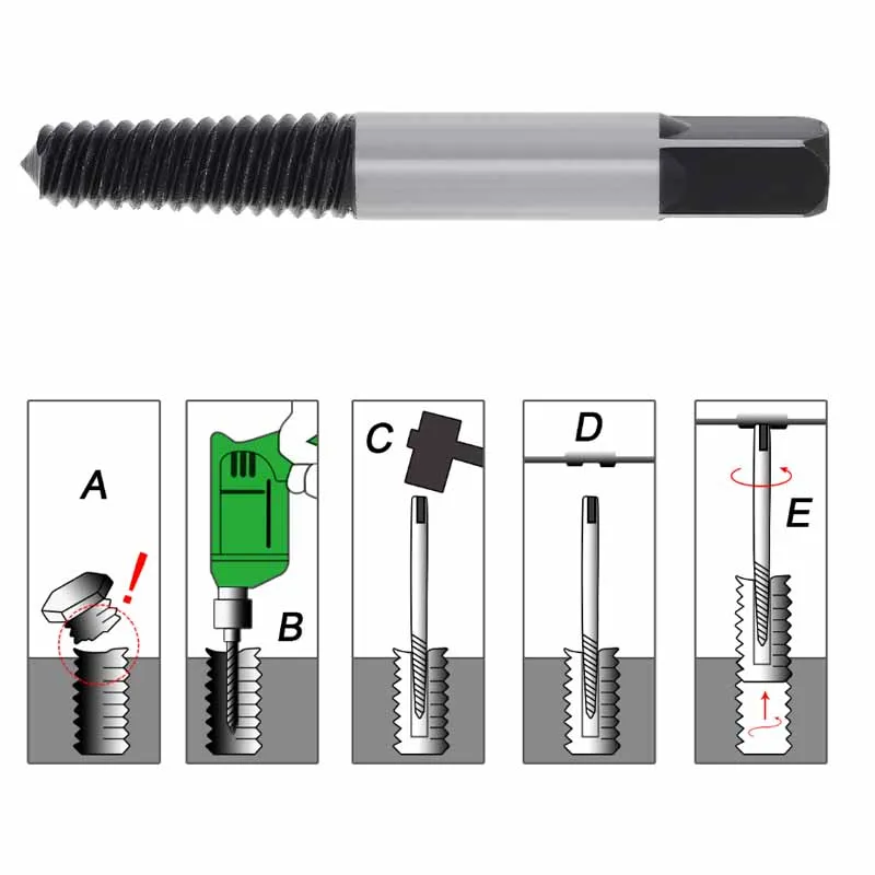 5-8Pcs/Set Broken Screw Extractor Water Pipe Damaged Screws Bolt Remover Drill Bit Guide Set Speed Easy Out Set