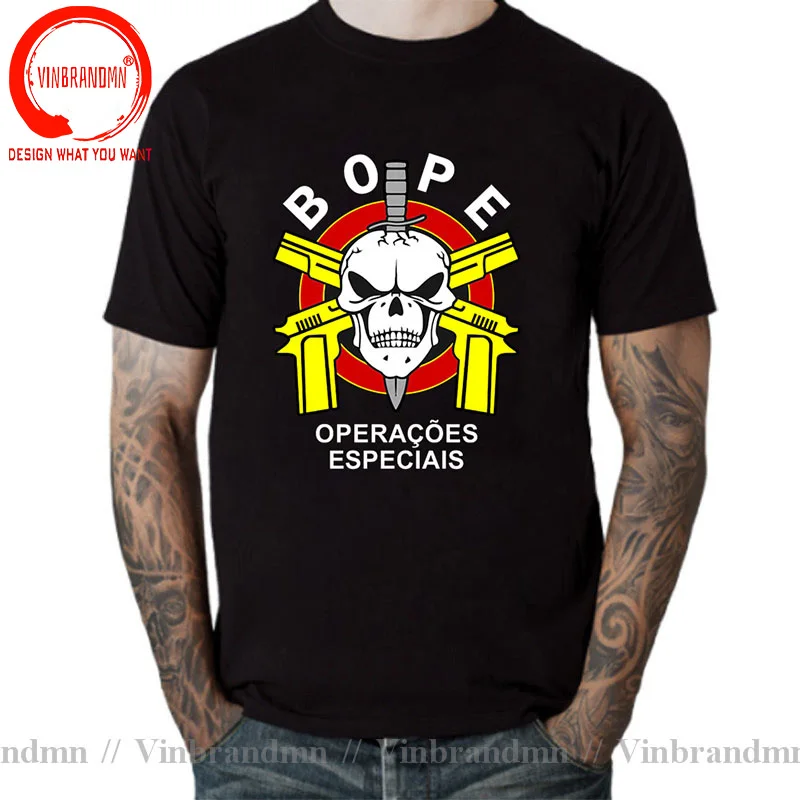 New Bope Brazil Batal Hao De Operacoes Policiais Especily Special Police Men Funny Cotton Tee Short Sleeve Shirt harajuku tshirt