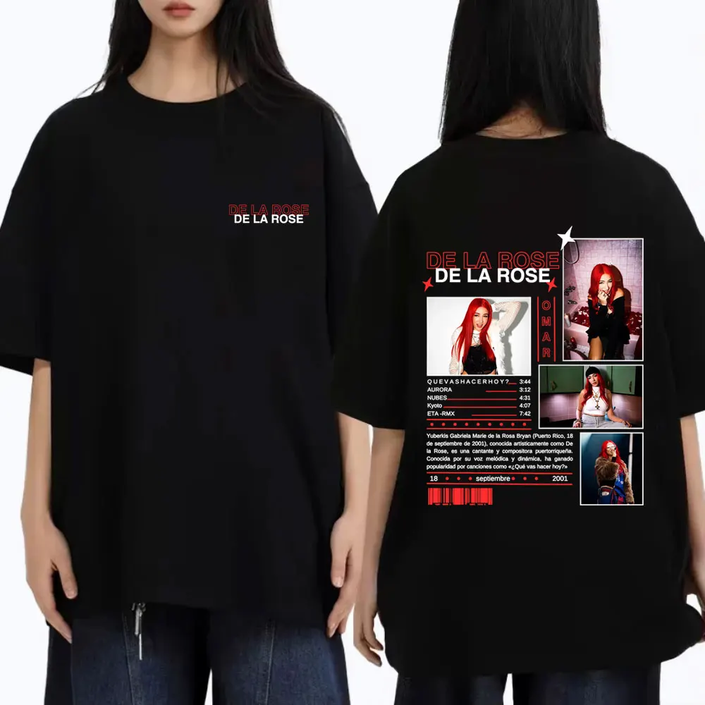 

Singer De La Rose Album Graphic T-shirt Men Women Clothing Hip Hop Fashion Oversized T-shirts Unisex Vintage Oversized T Shirts