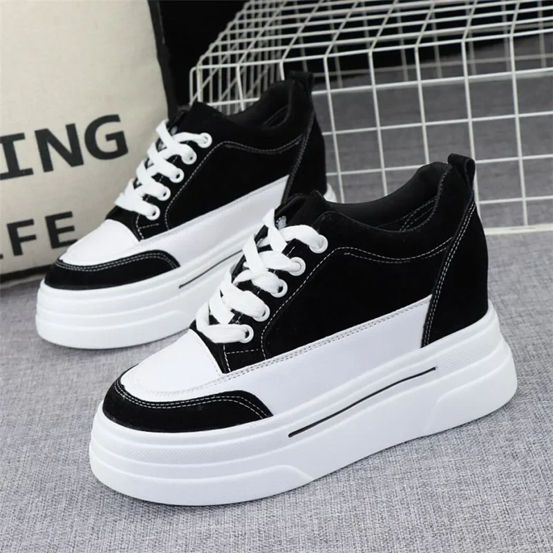 

10cm Thick-soled White Shoes Women's Spring Ins Tide 2024 New Niche All-match Slimming Casual Sports Shoes Plataforma Mujer