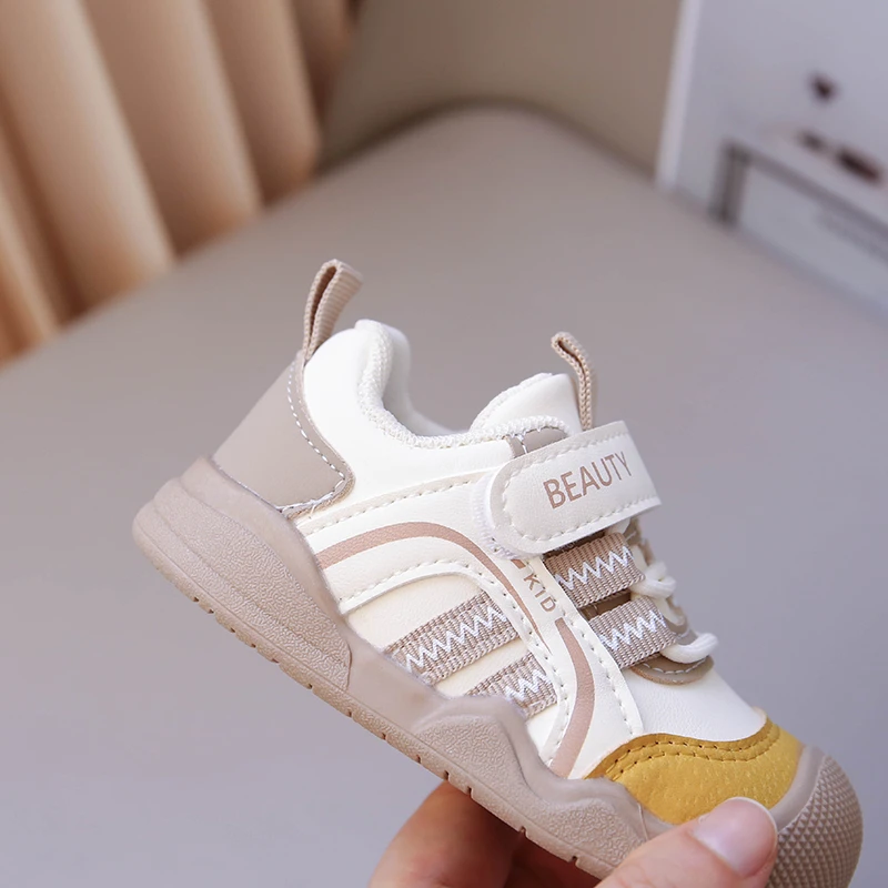 Anti-Kollisions-Laufschuhe für Kleinkinder, atmungsaktive Freizeit-Sneaker für Jungen und Mädchen, mit doppeltem Klettverschluss, Frühling und Herbst – Detail 4