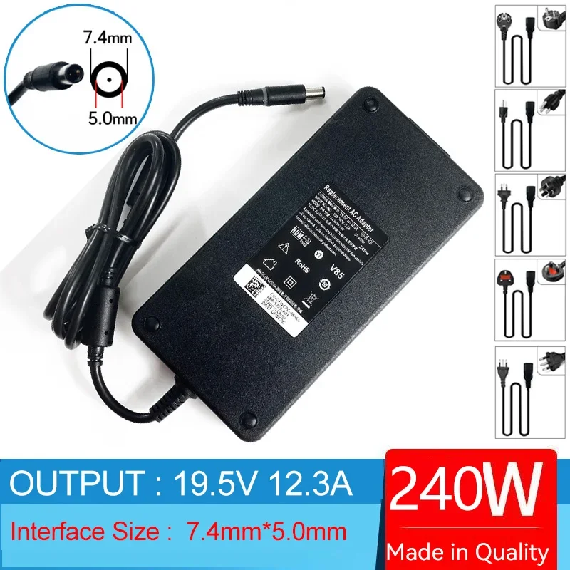 

19.5V 12.3A 240W 7.4mm*5.0mm Laptop Ac Adapter Charger For Dell Alienware m17 m17X M18X X51 13 R1 R2 R3 R4 M11x M13,M15 M15X