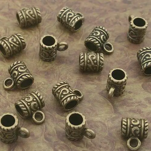 30pcs 11x9mm,hole:4mm,loop:2mm antiqued bronze color bail charm CONNECTOR fit europe bracelet 8011-B