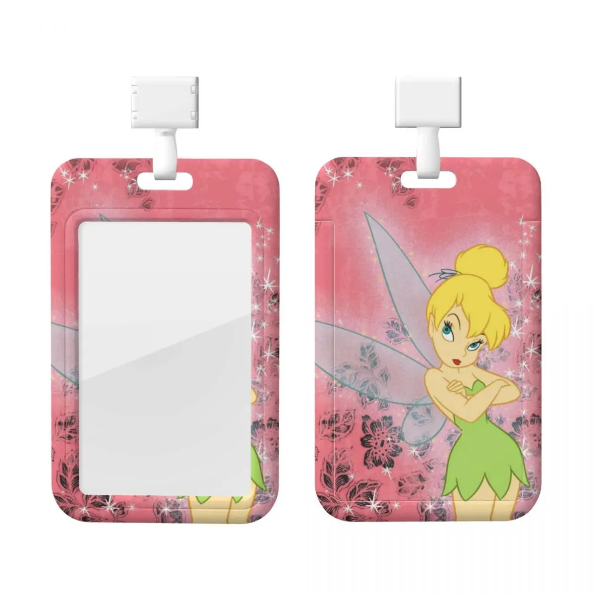 

Custom Tinker Bell Cartoon Lanyard ID Protector Badge Card Unisex Student Campus Lanyard Cards Holder Credentials Accessories