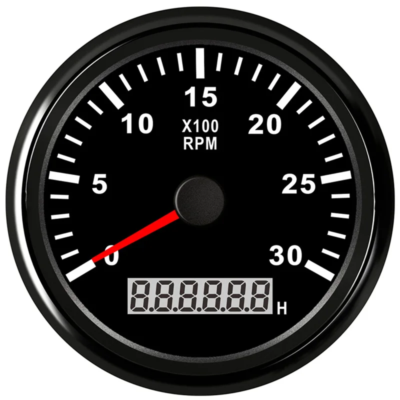 85mm 0-3000RPM Toerentellers, Toerentalmeters, Puls Signaal Toerentalmeters met Rode of Blauwe Achtergrondverlichting voor Auto's, Schepen en Campers