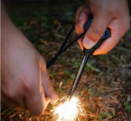 Outdoor Multi Functional Wilderness Survival Tool Magnesium Rod Set for Firearms Scraper Portable Solid Igniting Rod - Image 2