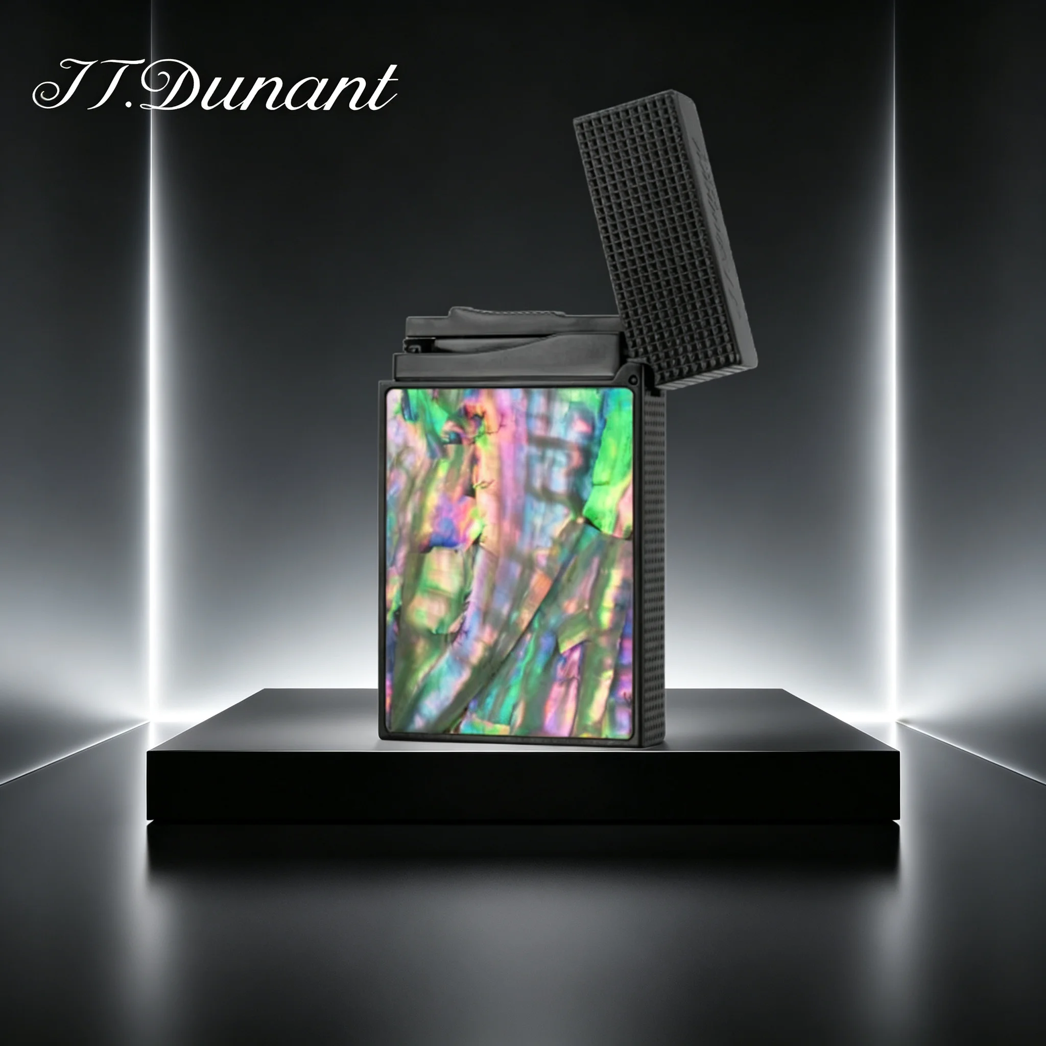 JT.Dunant Lighter Elegant Crisp Ding Sound Cigarette Natural Abalone Shell Butane Gas Lighter Luxury Smoking Gift for Men view 2