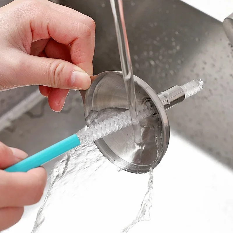 Long Handle Stainless Steel Brush Multifunctional Cleaner for Straws, Bottles & Narrow Tubes Durable Washing Tool
