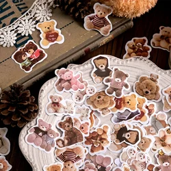 46pcs, Boxed Stickers About Bear Series Cute Wind Animal Hand Account Decoration for Scrapbooking DIY Decorative Material